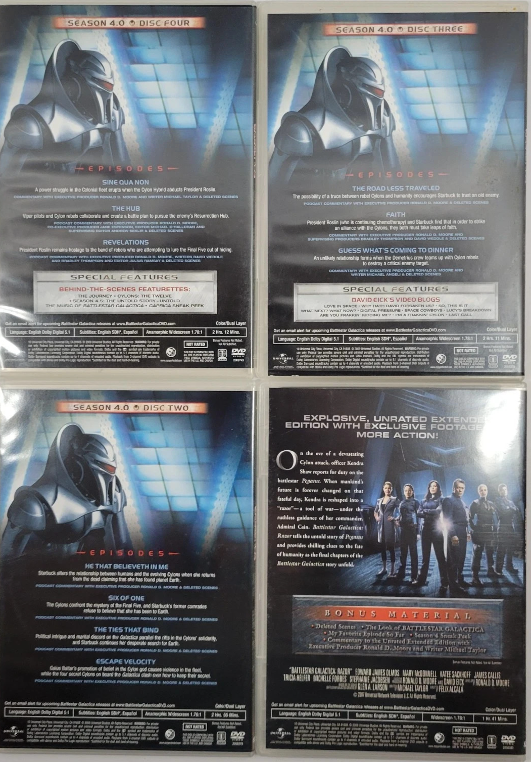 Battlestar Galactica: Season 4.0 (DVD, 2008) Tested.