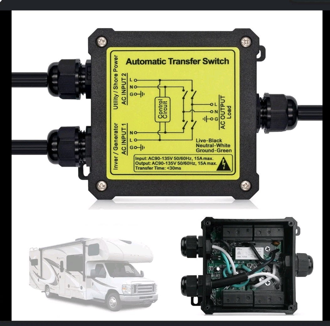 AC120V 15Amp Automatic Transfer Switch Generator Transfer Switch Auto Transfer