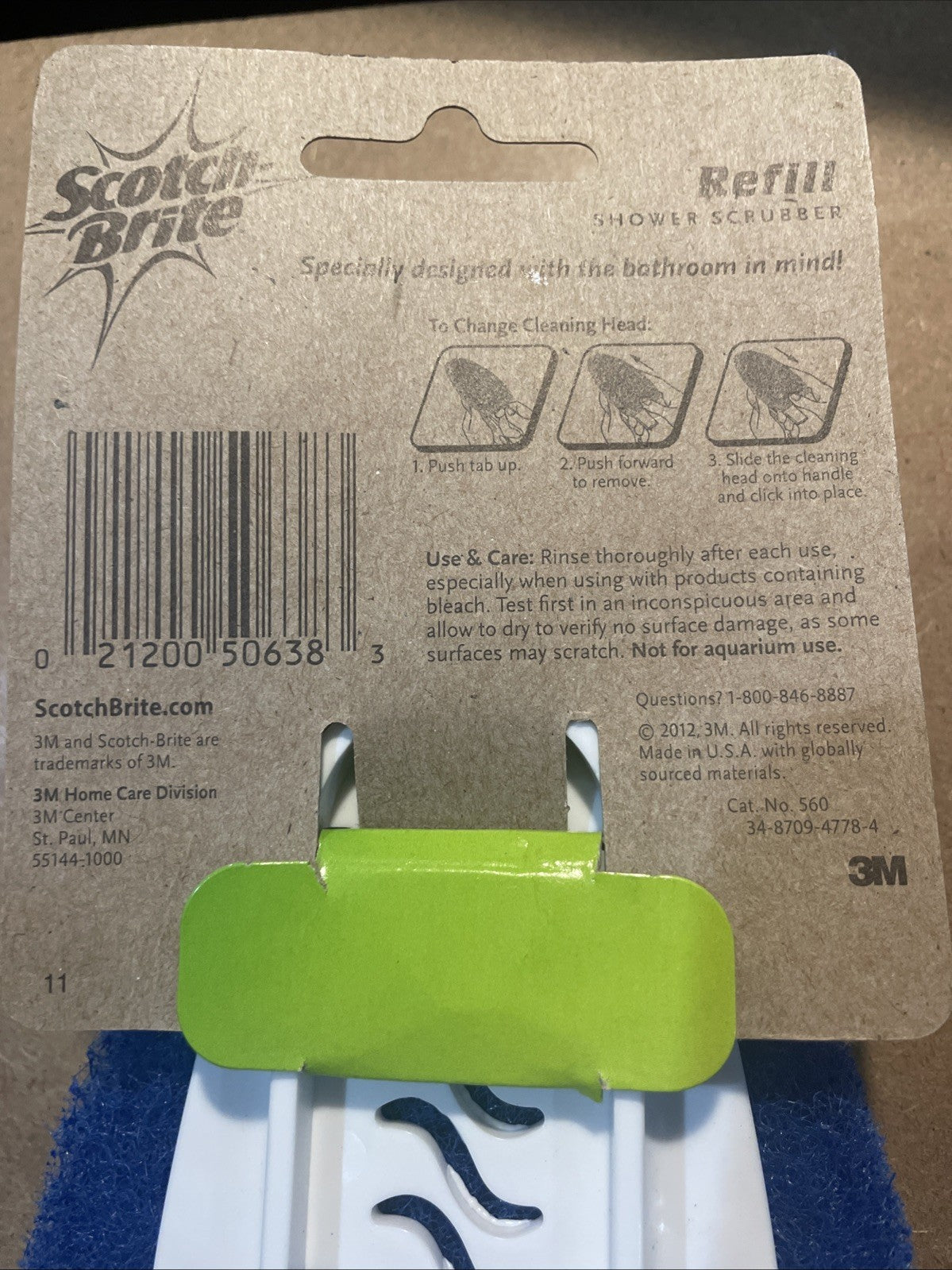SCOTCH-BRITE Shower Scrubber Antibacterial Refill 560 Blue Non-Scratch NEW