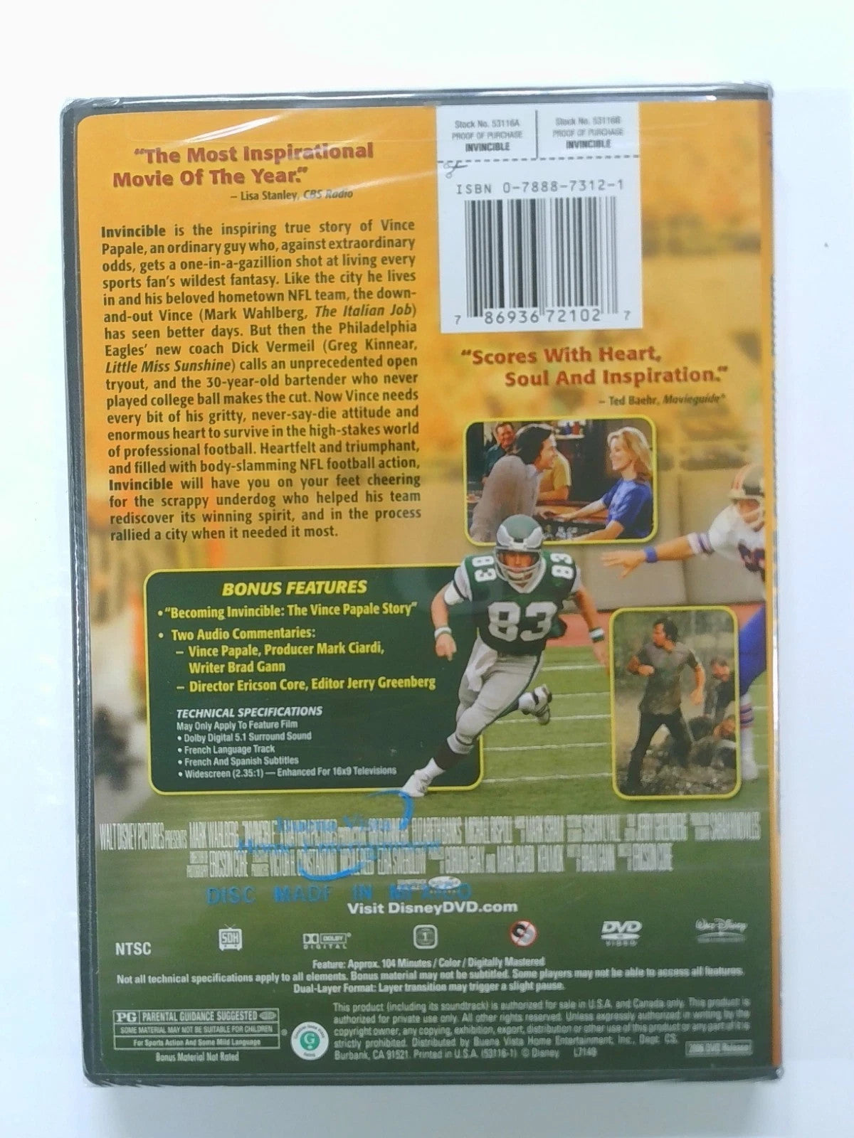 Invincible (DVD, 2006) Sealed