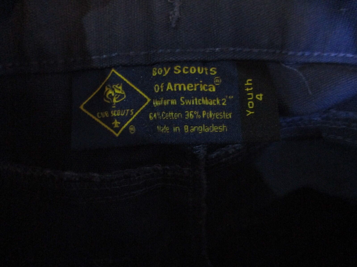 Official Cub Scouts Switchback Pants Youth 4 NWOT