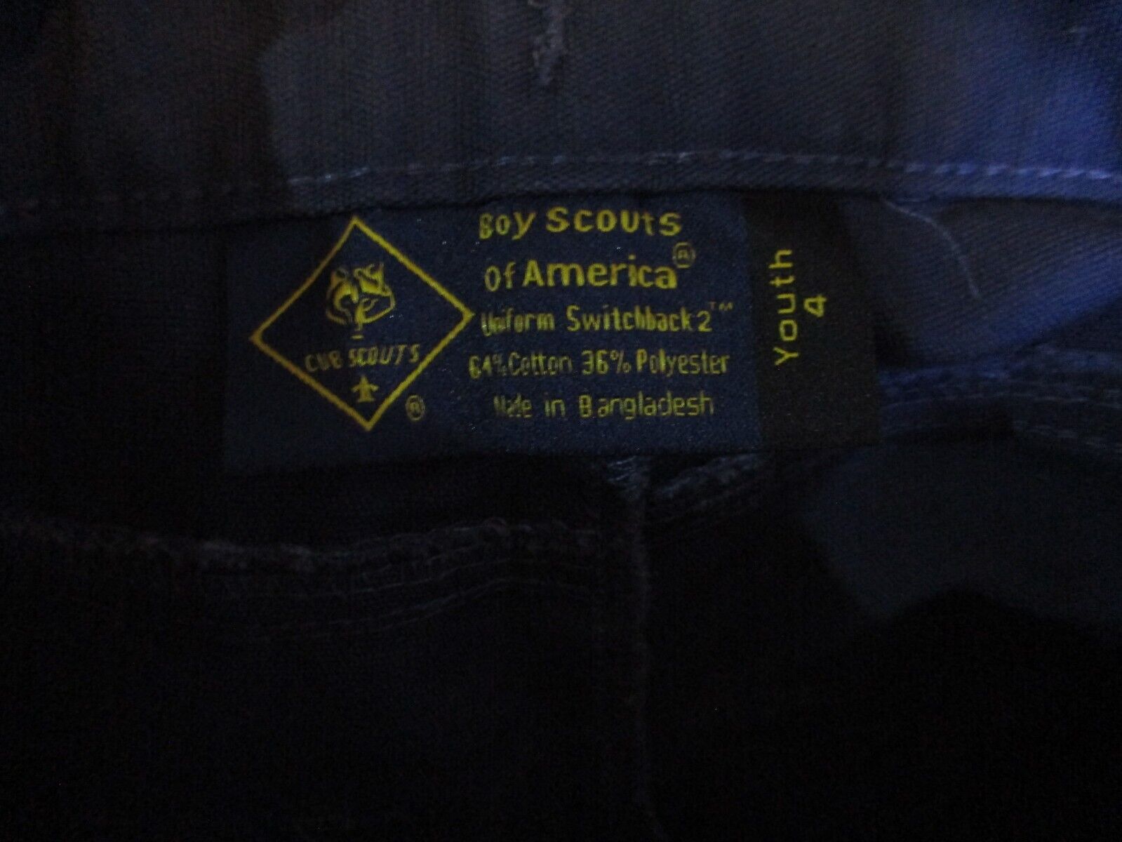 Official Cub Scouts Switchback Pants Youth 4 NWOT