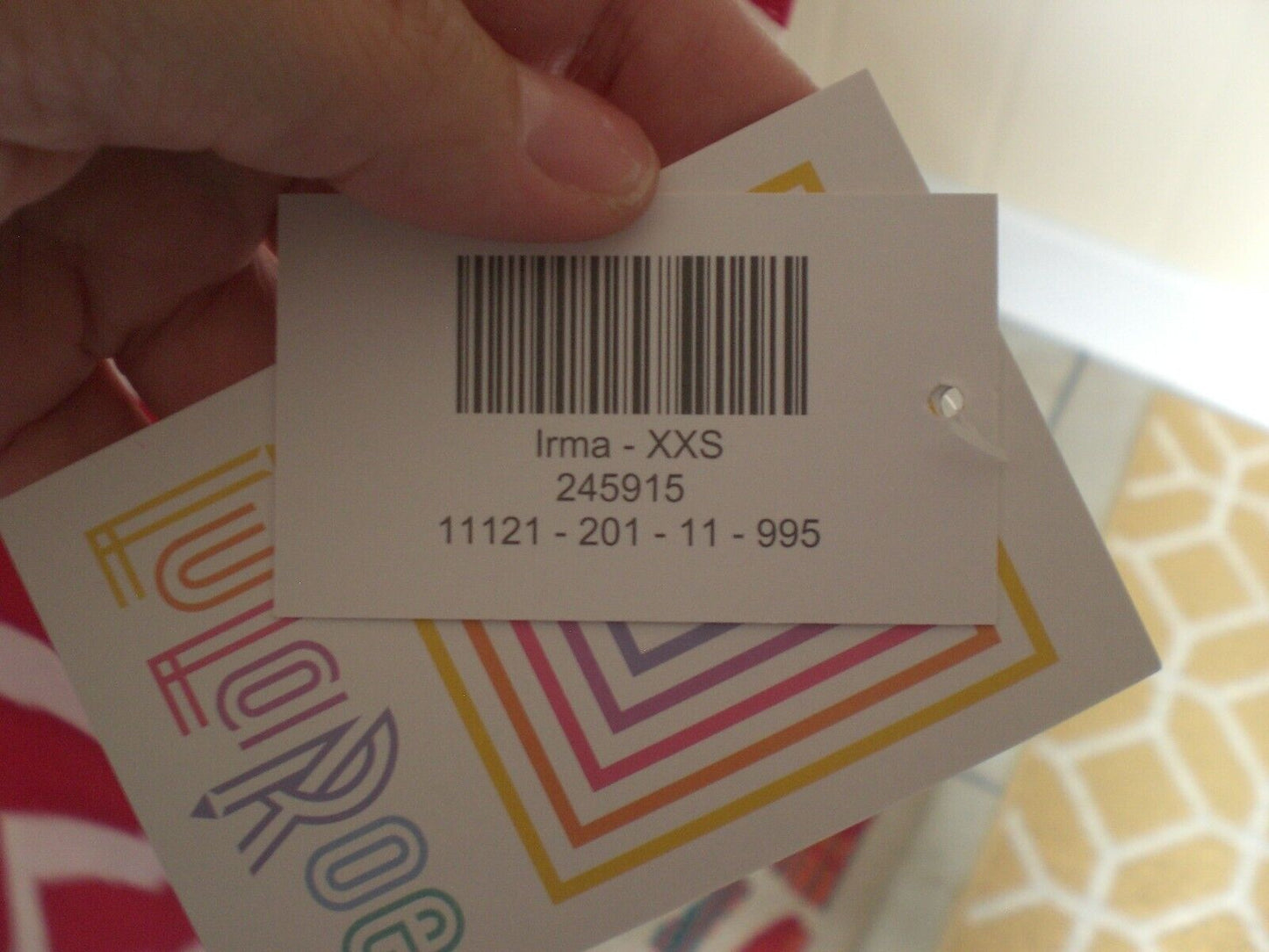 NWT LuLaRoe Irma Shirt Top Blouse Tunic Red and White Chevron XXS