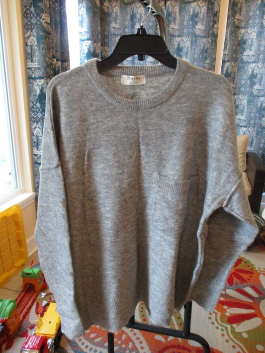 Zenana Heather Gray Oversized Sweater Small