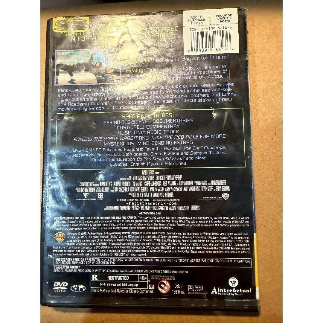 The Matrix DVD WS Keanu Reeves, Laurence Fishburn