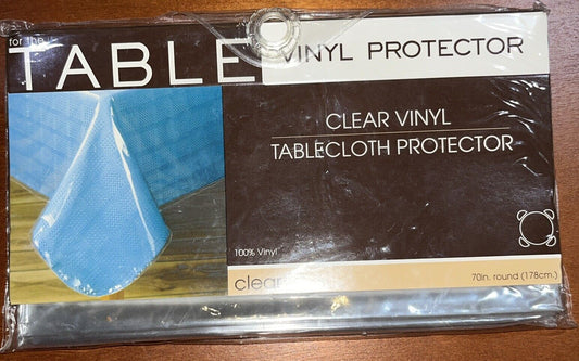 ROUND 70" - Crystal Clear Plastic Table Protector Tablecloth Vinyl Table Cover