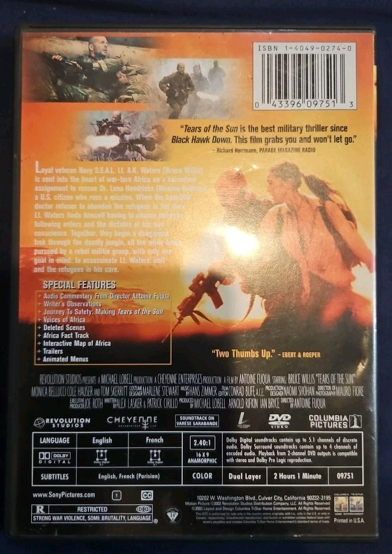 Tears of the Sun (DVD, 2003)