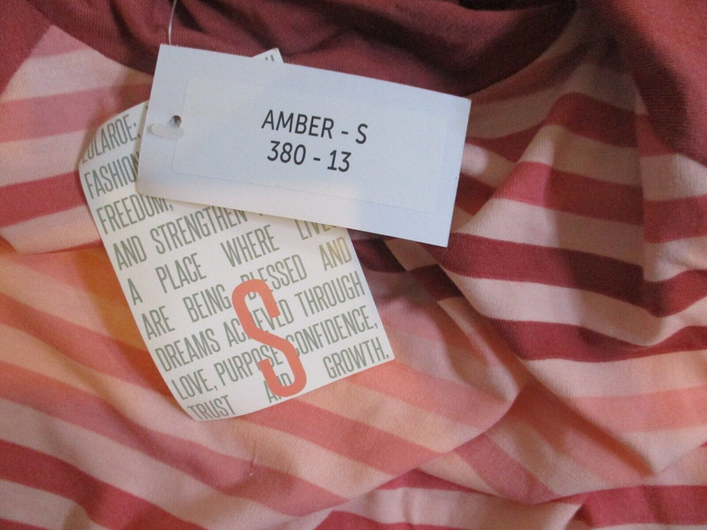 NWT LuLaRoe Amber Hoodie Pink Mauve Solid and Stripe SMALL