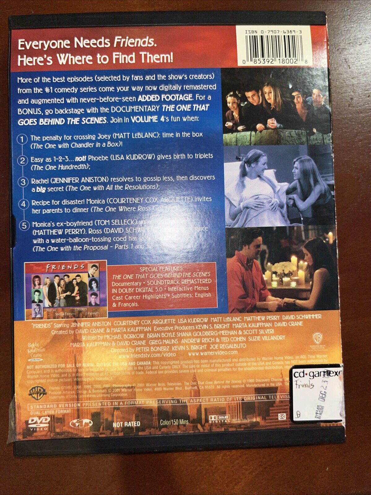 Friends - The Best of Friends Volume 4 (DVD, 2001) ￼ Tested