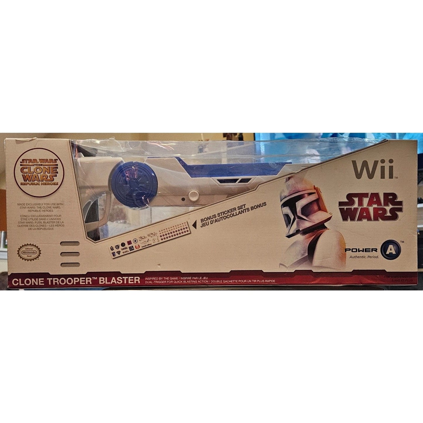 Wii Star Wars Clone Trooper Blaster - New Sealed - Outer Box Damage