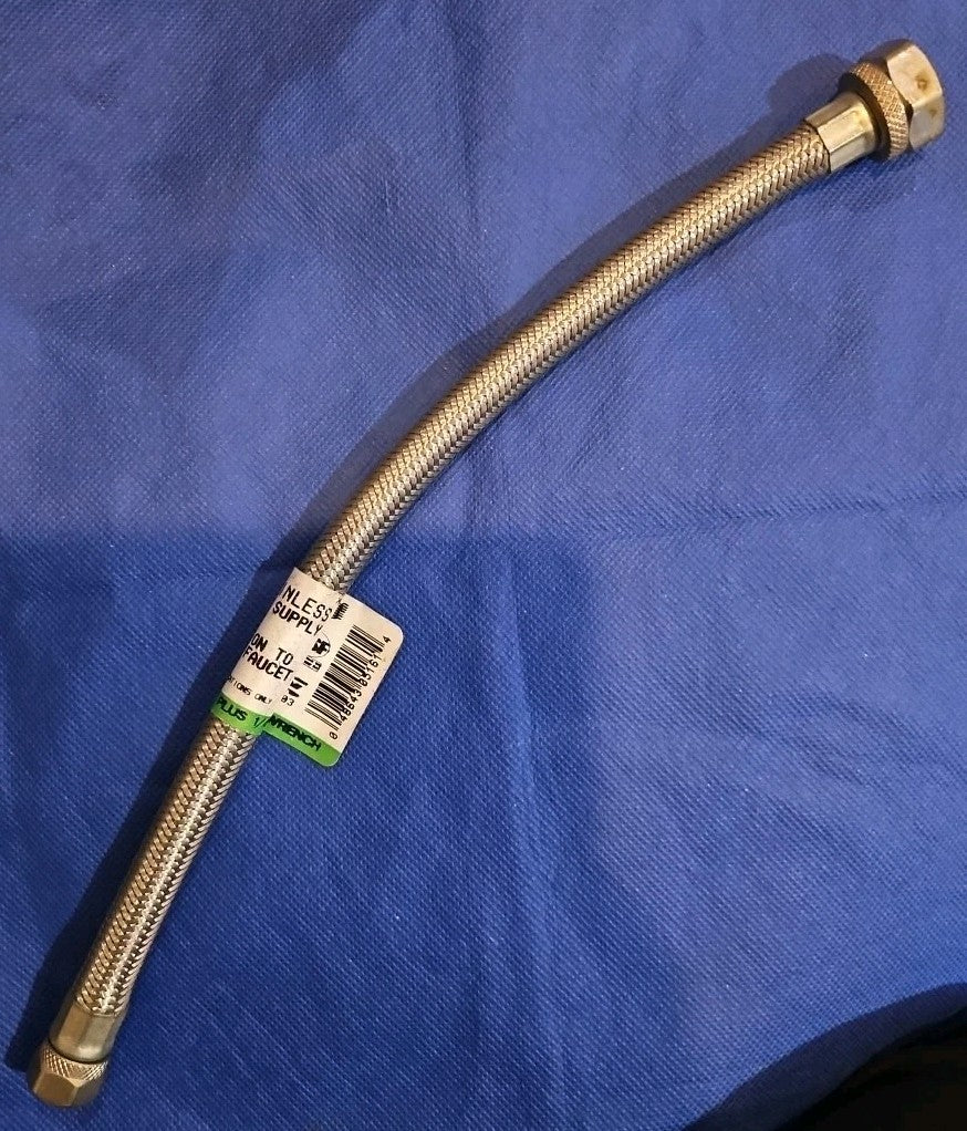 NEW ~ Watts Fip x 12-in Stainless Steel Flexible Faucet Supply Line.