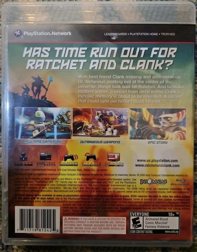 Ratchet & Clank Future: A Crack in Time (PS3) No Game. Case + Artwork + Manual