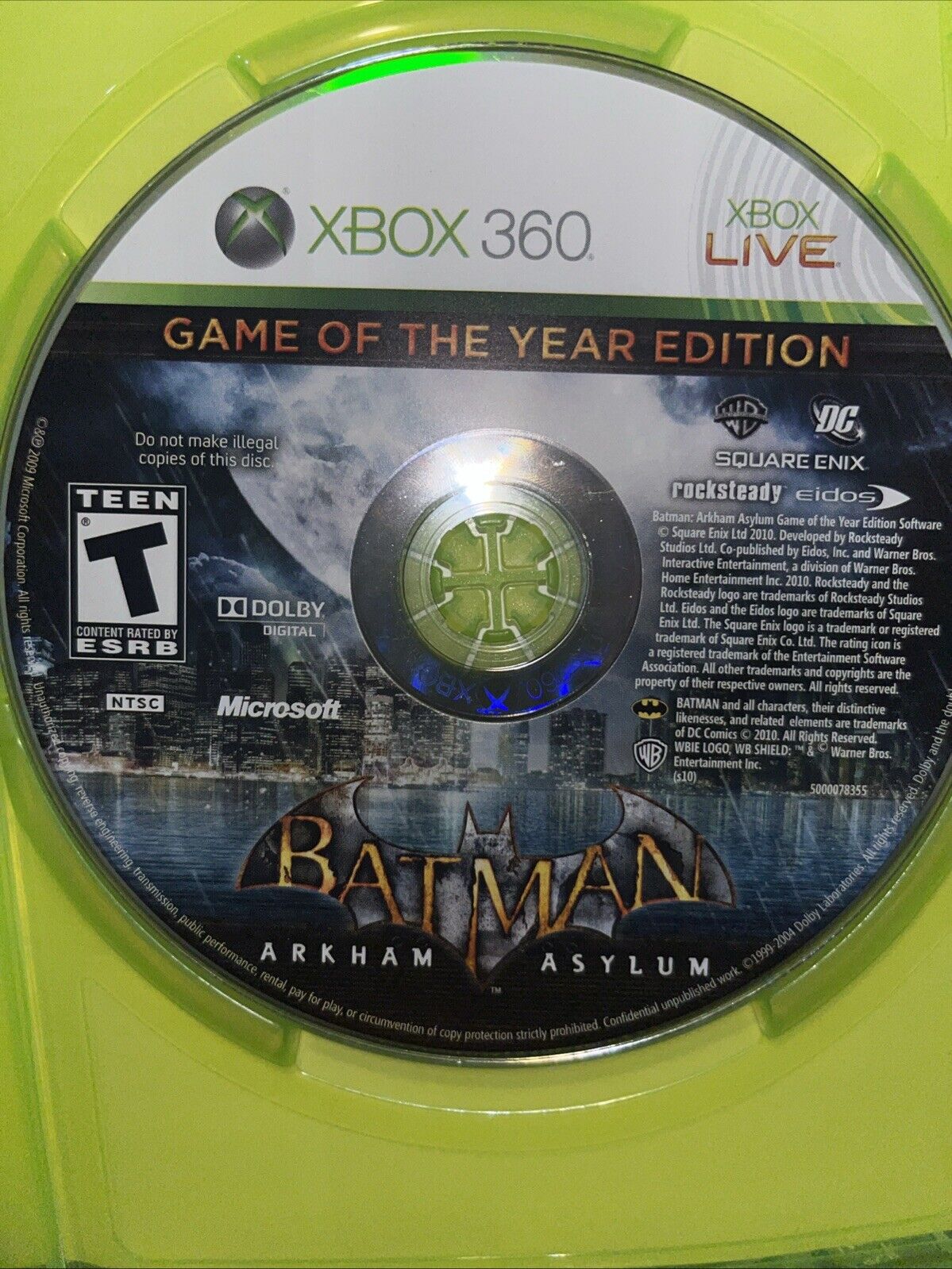 Batman: Arkham Asylum: Game of the Year - Xbox 360. Tested. No Scratches.