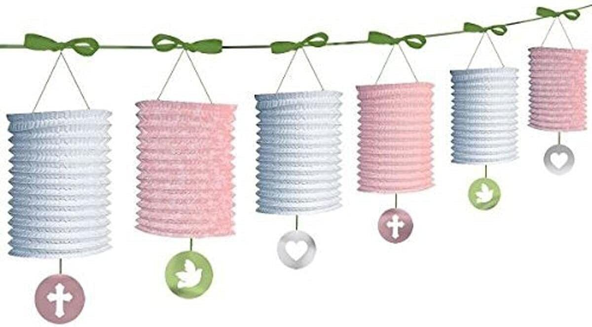 Sweet Christening Pink Paper Lantern Garland | Party Decoration