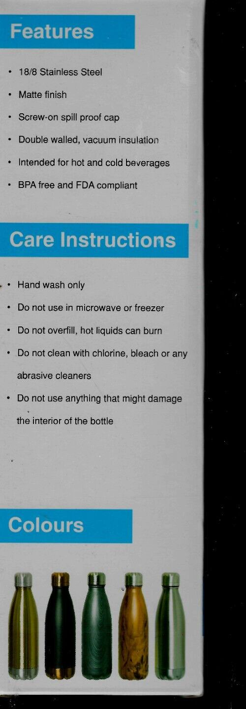 ROCKIT BPM Water Bottle Black Septodent New in Box 17oz Stainless Steel 