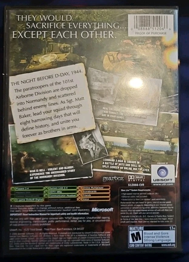 Brothers in Arms: Road to Hill 30 ( Xbox) Tested. No Scratches. New Case.