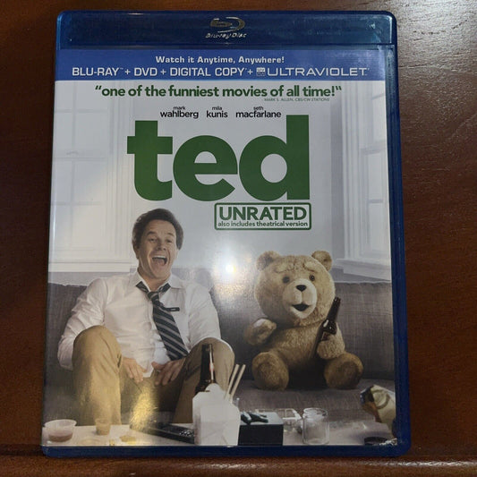 Ted (Two-Disc Combo Pack: Blu-ray + DVD) Unrated Comedy Mark Wahlberg