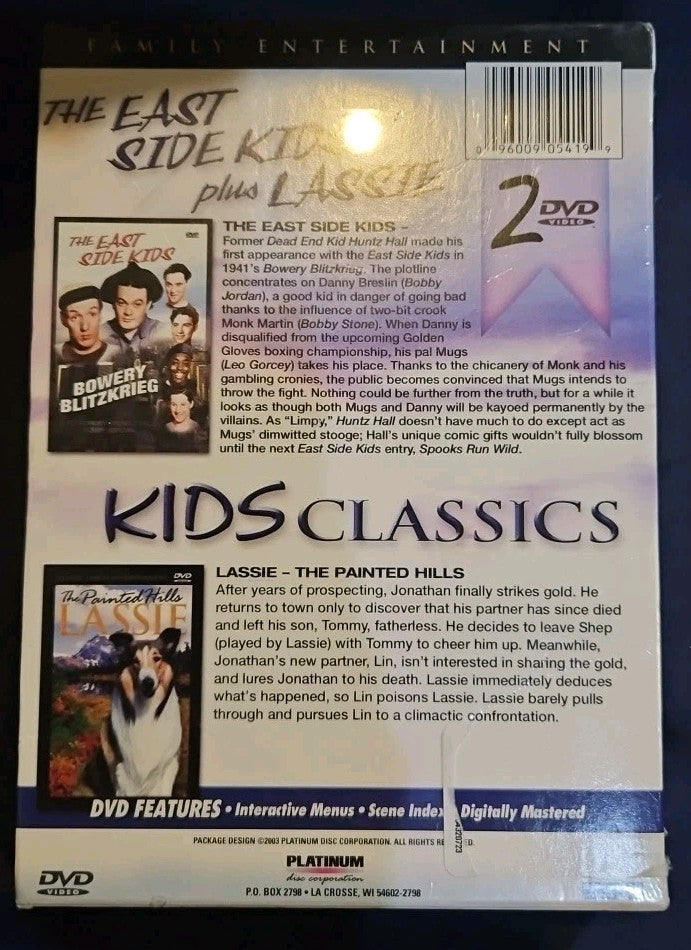 Kids Classics: The East Side Kids Plus Lassie (DVD, 1999, 2-Disc Set) New Sealed