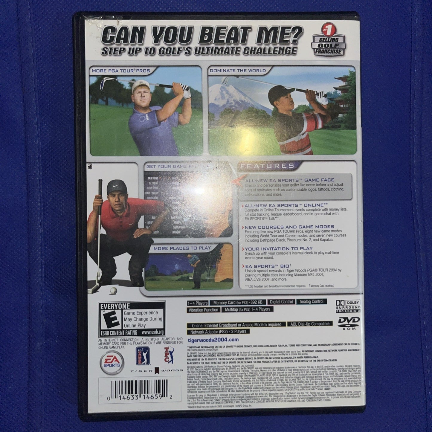 Tiger Woods PGA Tour 2004 (PS2) Original Case + Manual + Tested Disc