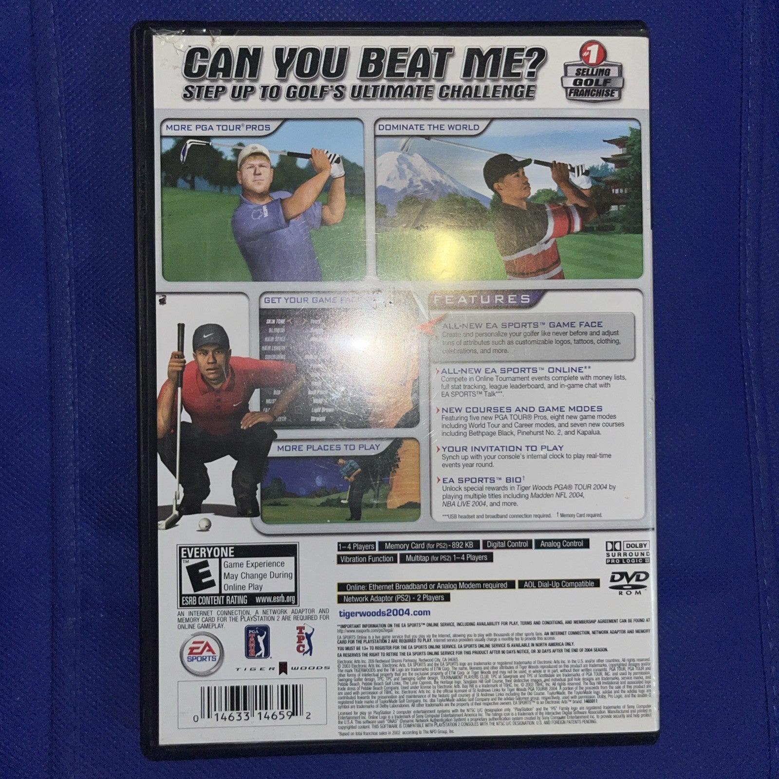 Tiger Woods PGA Tour 2004 (PS2) Original Case + Manual + Tested Disc