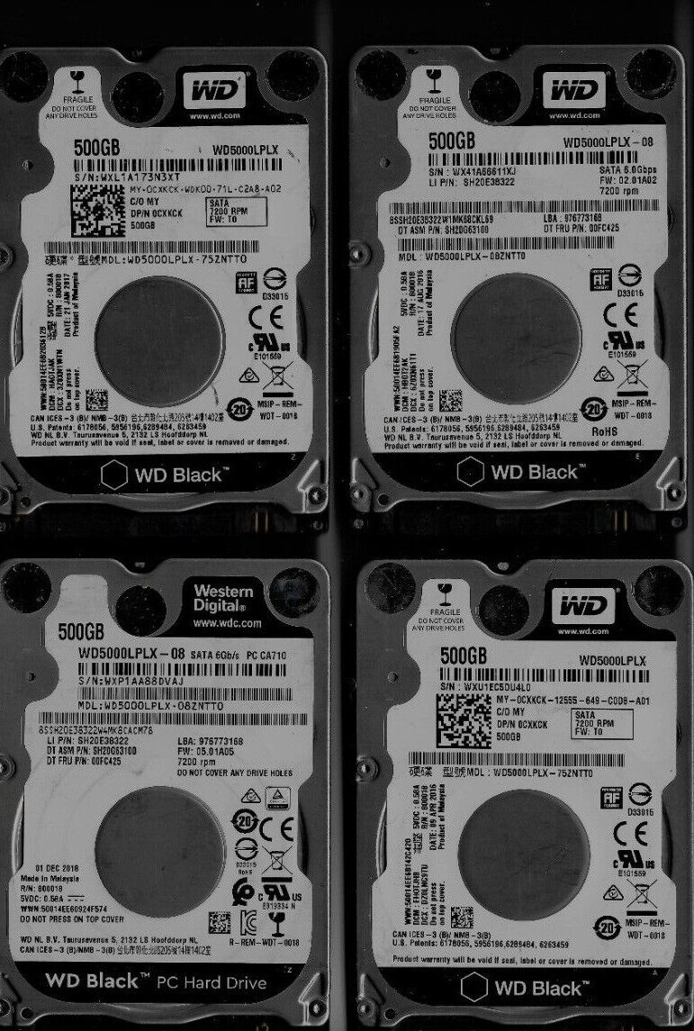 Western Digital 500GB WD5000PLX Laptop Hard Disk Drives