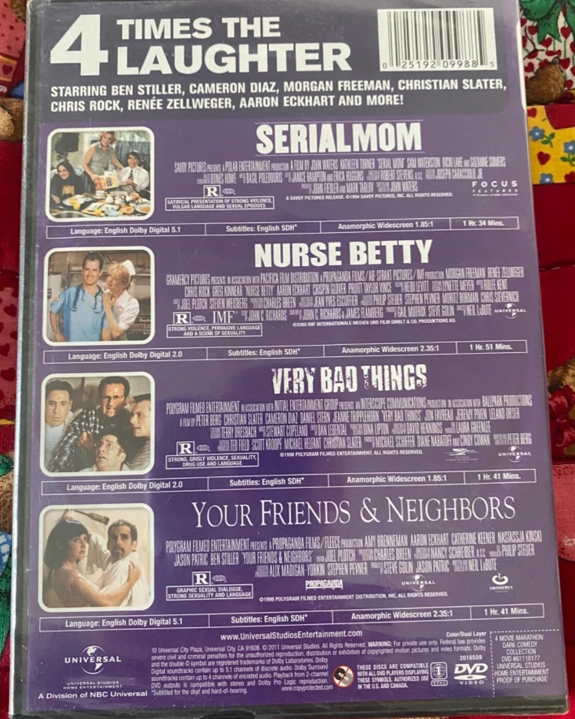 4 Movie Marathon Dark Comedy Collection (DVD) Tested. New case