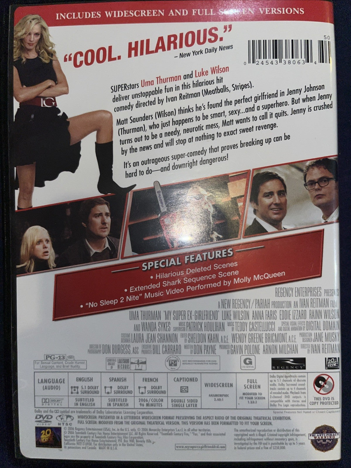 My Super Ex-Girlfriend (DVD, 2006, Dual Side) Mint. Tested. New Case. Resealed