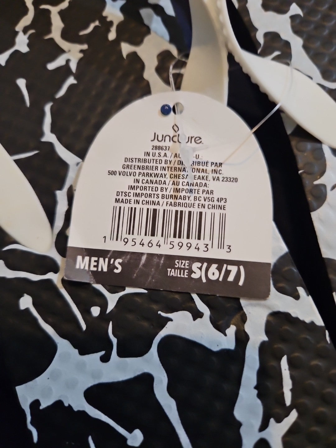 Juncture Men's Flip Flops Size 6/7 - Brand New