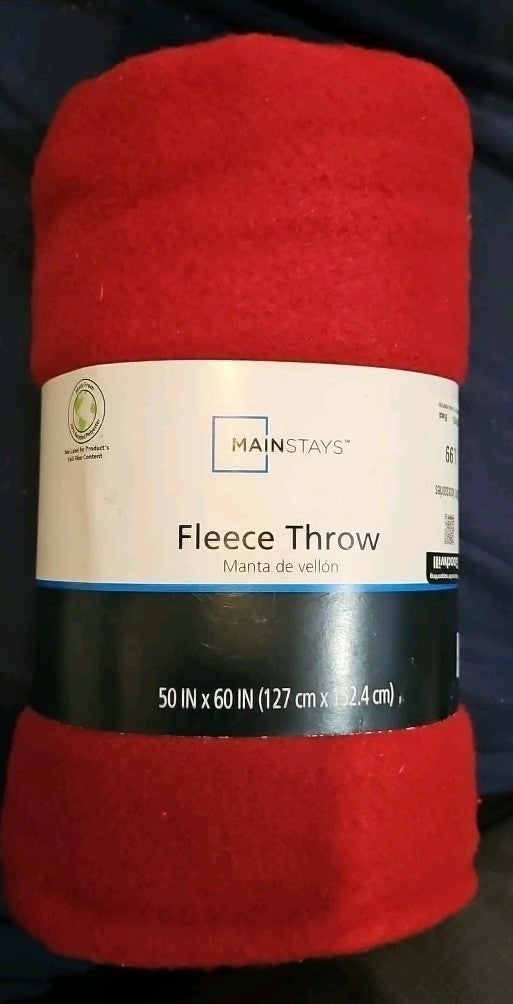 Mainstays Fleece Throw Red 50" X 60"