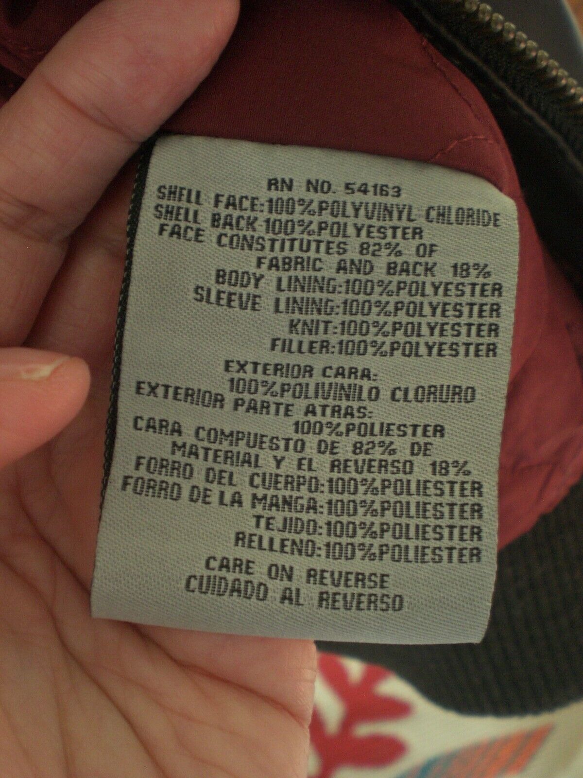 Men's Pleather Levi's Bomber Jacket Sz Medium