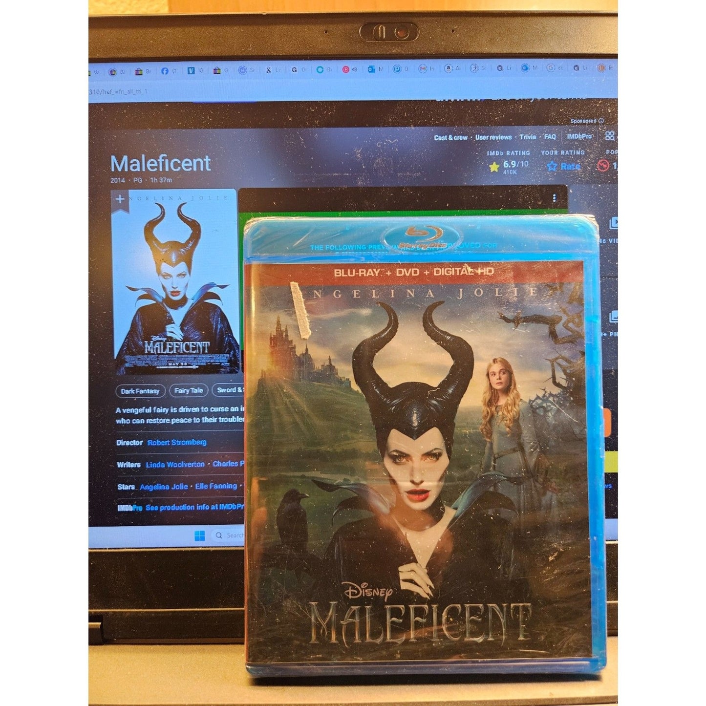 Maleficent (Bluray+DVD+Digital HD) Angelina Jolie Factory Sealed