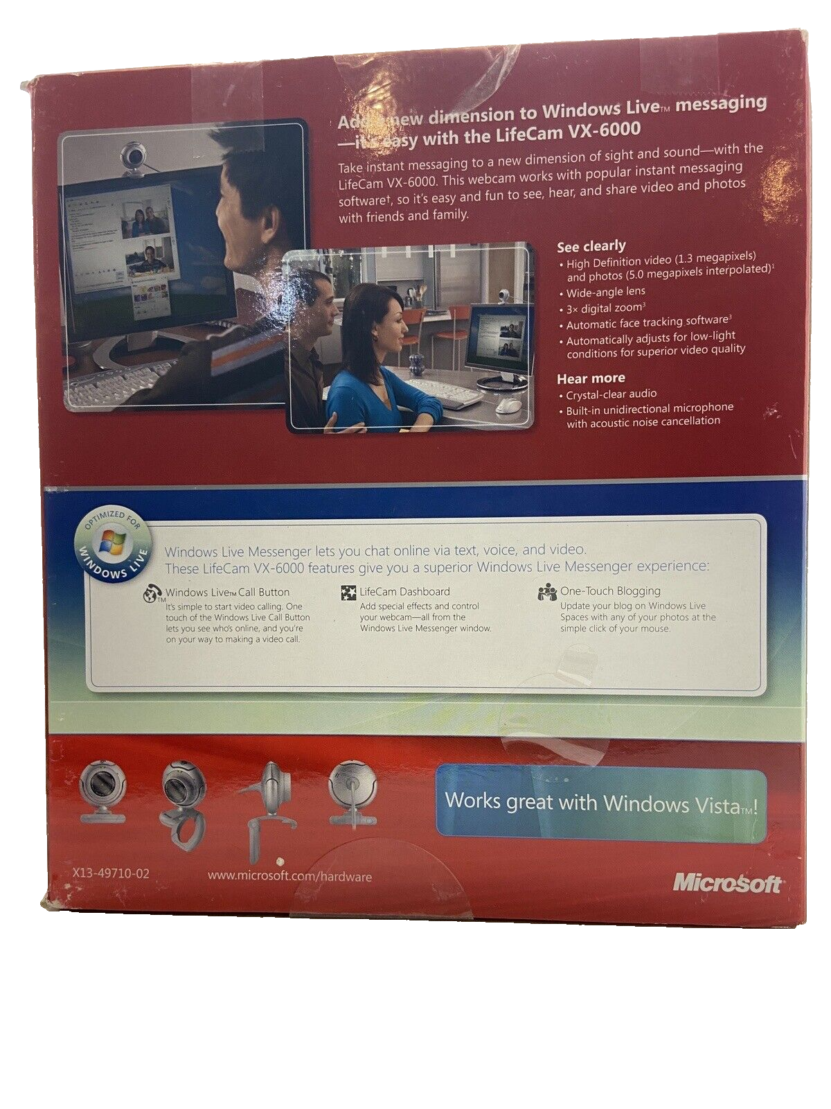 Microsoft LifeCam VX 6000 High Definition Digital Computer Camera Webcam