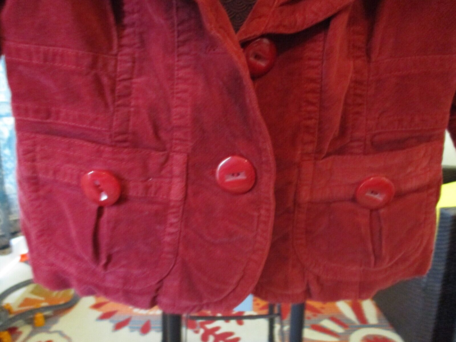 Anthropologie Red Taia Crop Jacket Blazer Size 6