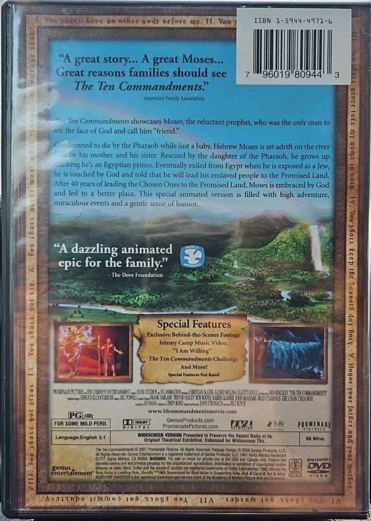 The Ten Commandments (DVD, 2007) New Sealed