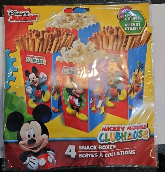 Disney Mickey Mouse Clubhouse Snack Boxes 4 Count- NEW 