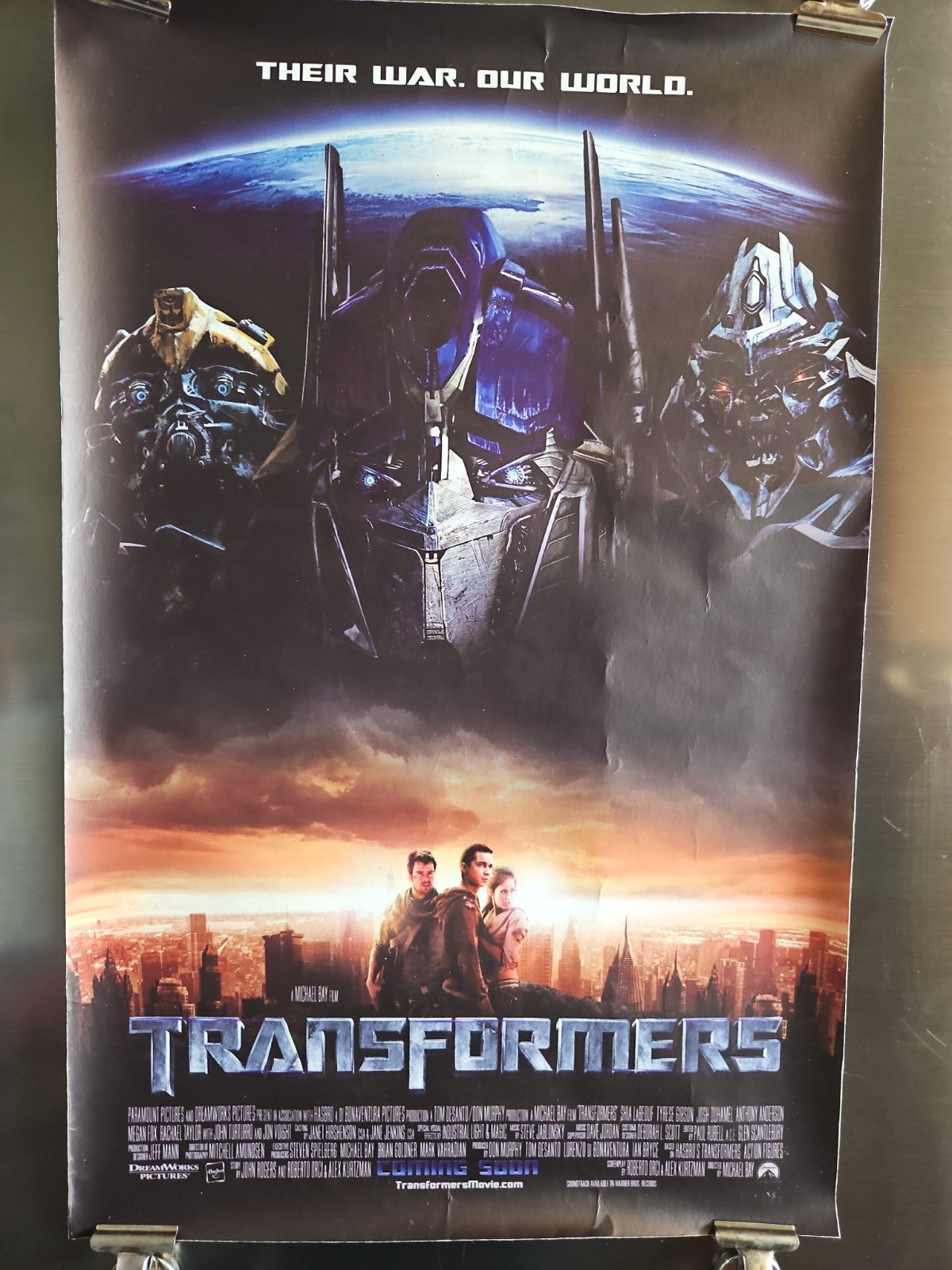 Transformers 2007 Movie Poster Optimus Prime Bumblebee Megatron 11x17
