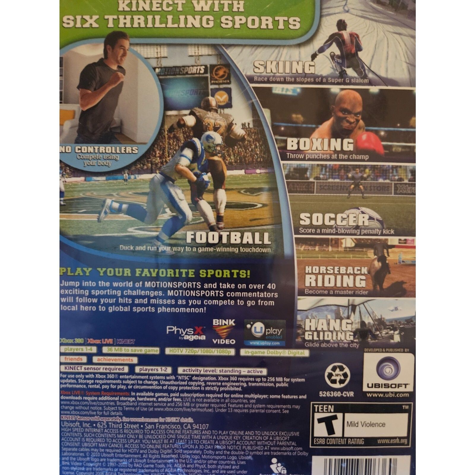 Motionsports (Microsoft Xbox 360, 2010) TESTED. NEW CASE. RESEALED.