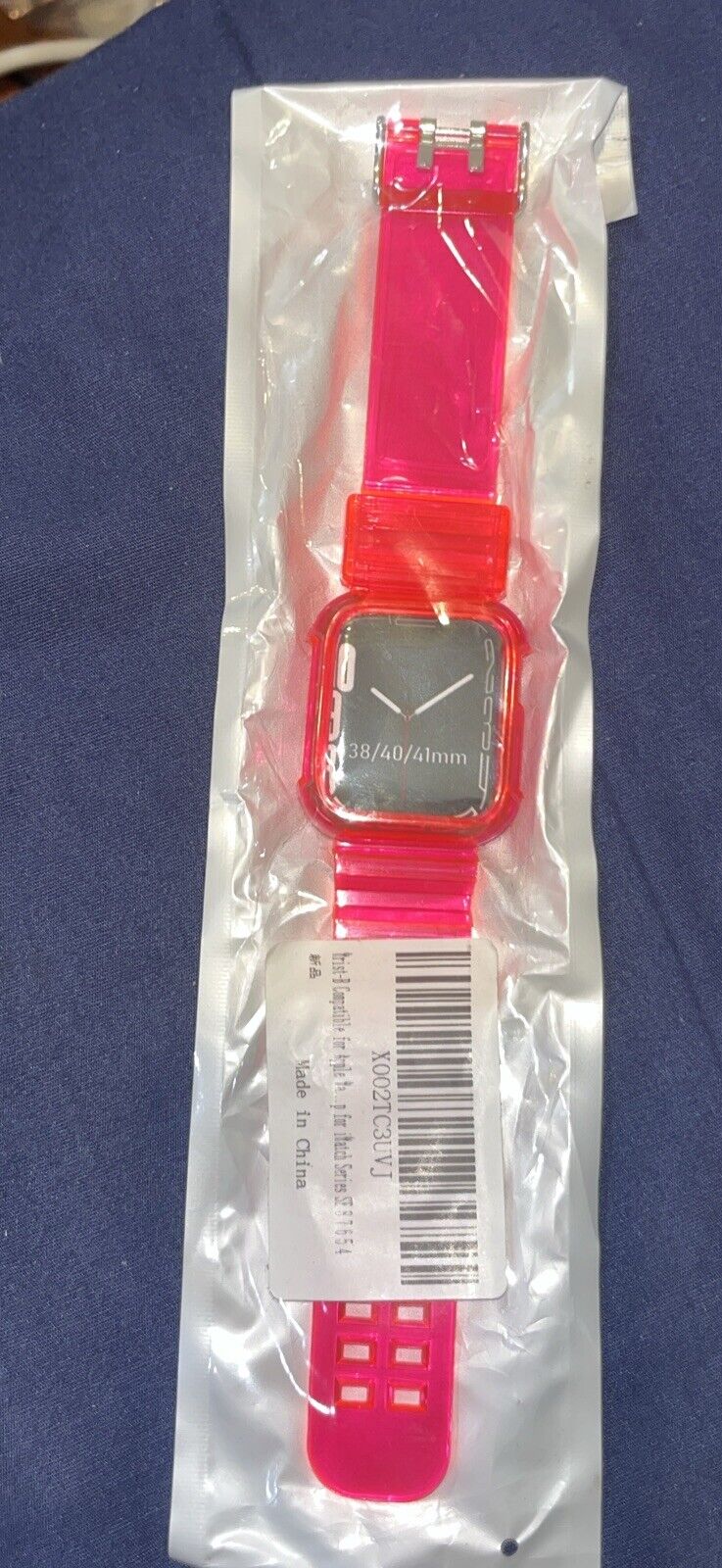 Transparent Pink Apple Watch Band For 38/40/41mm Series SE 4 5 6 7 8 9 SE