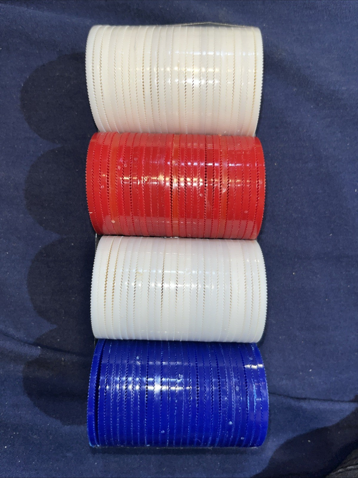 Hoyle 100 Poker Chips with Plastic Tray - Vintage 1992 Set New Old Stock NOS