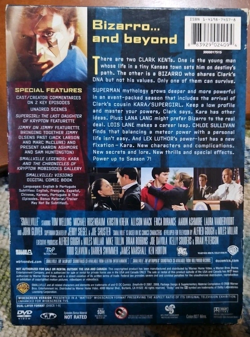 Smallville - The Complete 7th Season (DVD, 2008, 6-Disc ) Tested. No Scratches