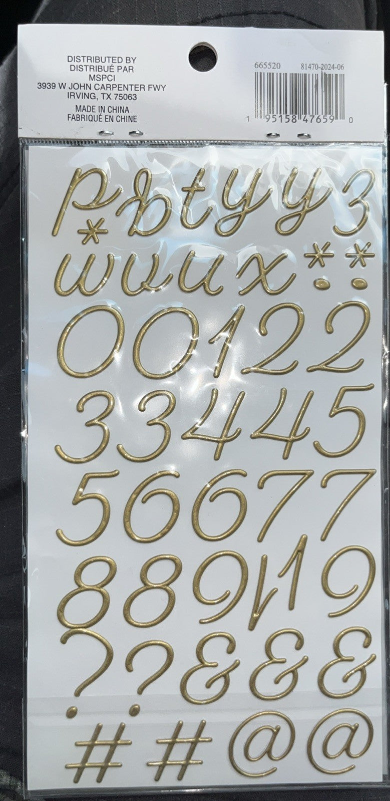 Recollections Stickers Gold Puffy 1 Inch Alphabet Letters Pack
