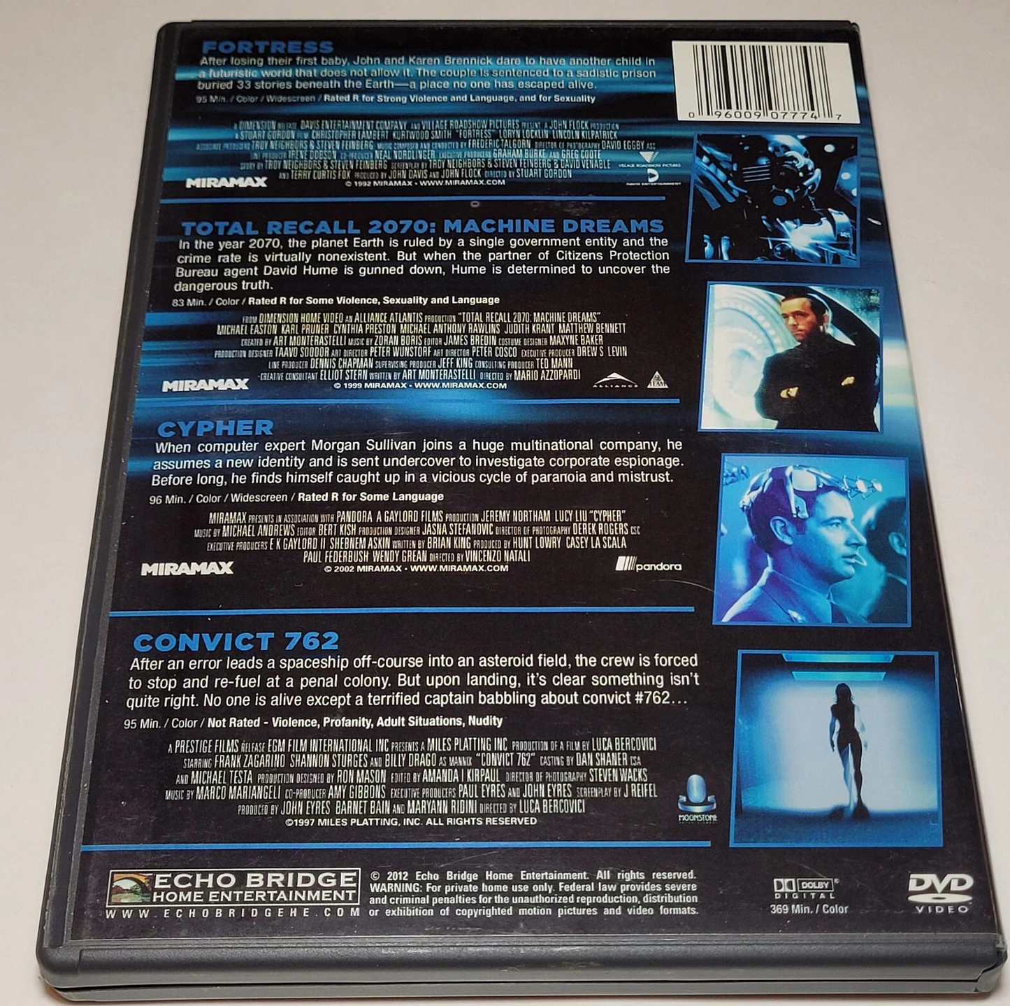 Fortress / Total Recall 2070 / Cypher / Convict (DVD) New