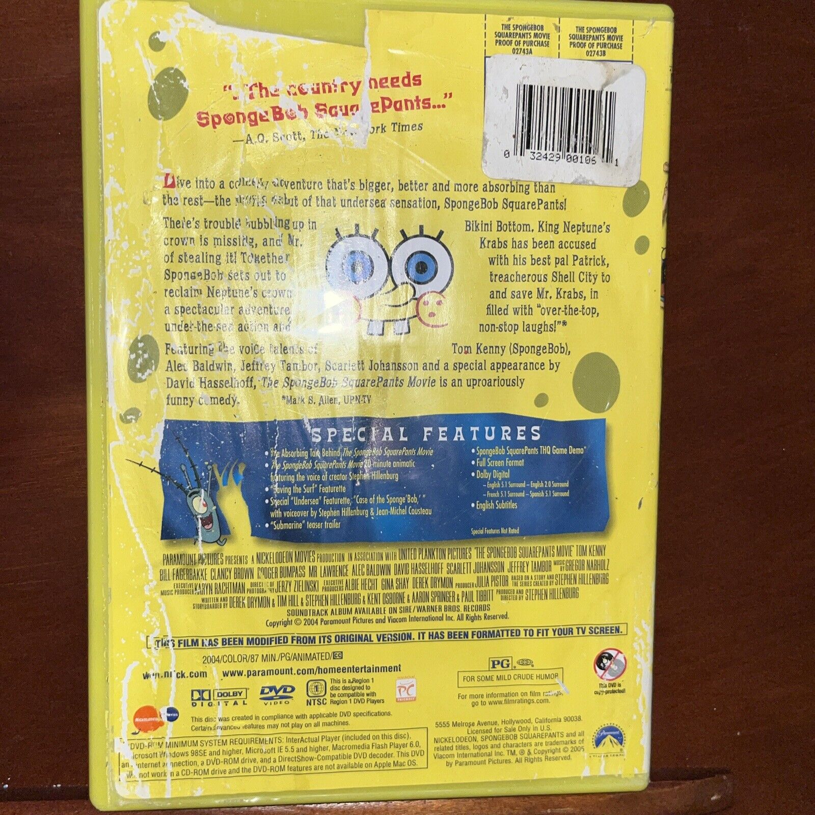 The Spongebob Squarepants Movie (DVD, 2005, Full Screen Collection)