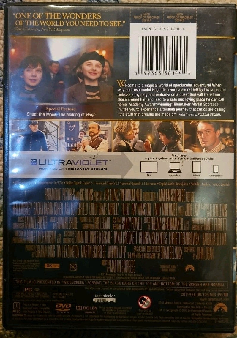 Hugo (DVD, 2011) New Sealed