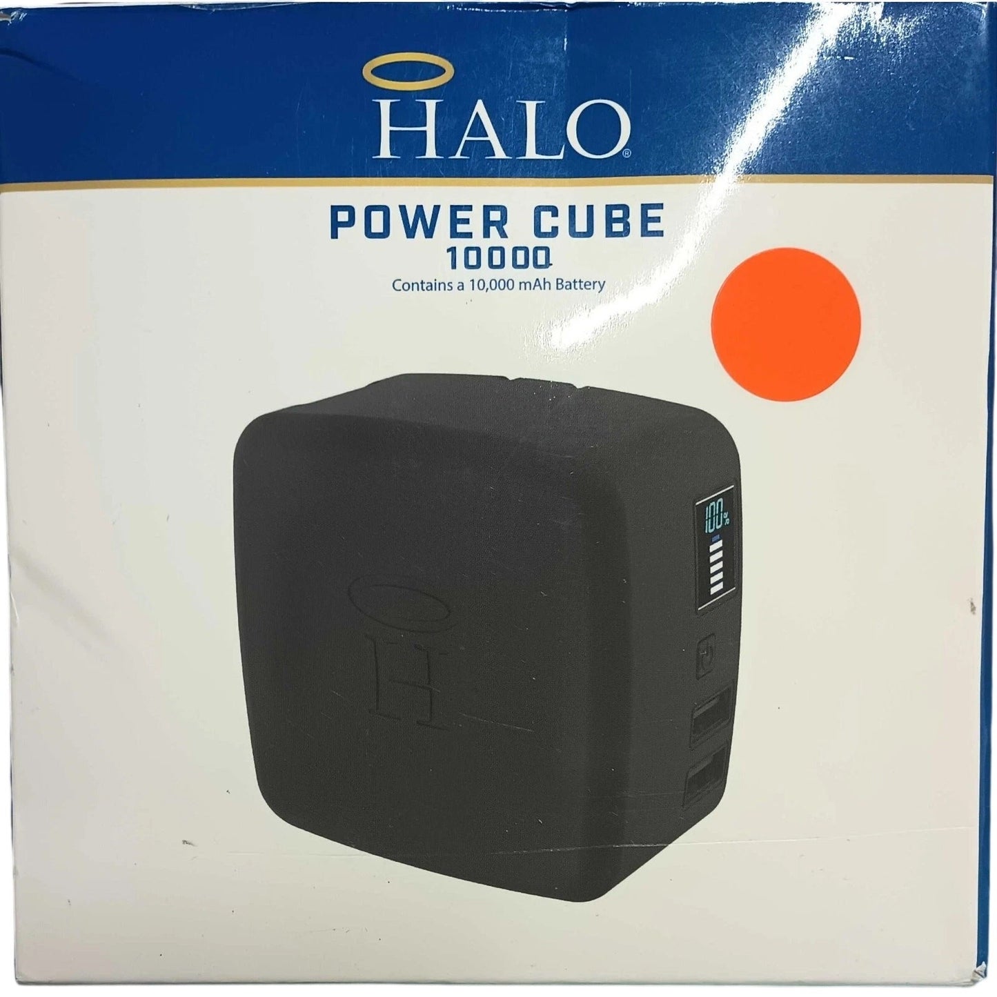 HALO Portable Phone Charger Power Cube 10000mAh, Dual USB, 