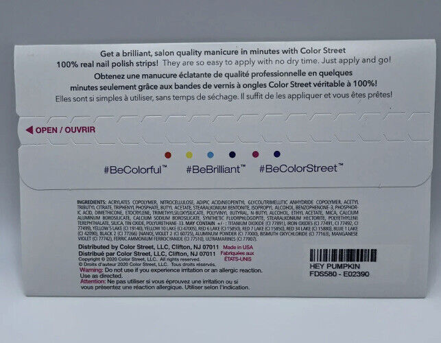 Nail Polish Strips, Color Street Nail Strips, Ltd. Editions Halloween Hey Pumkin