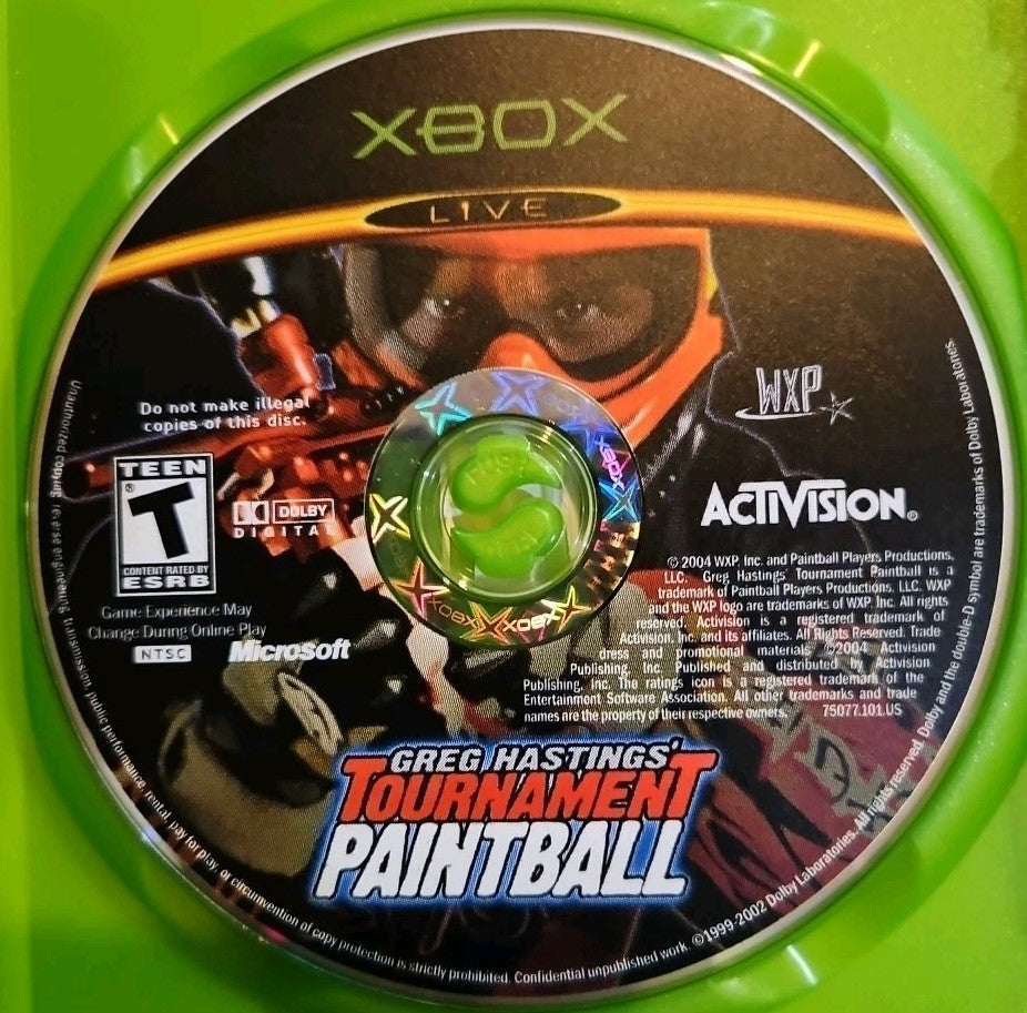 Greg Hastings' Tournament Paintball (Xbox) Tested. No Scratches. New Case