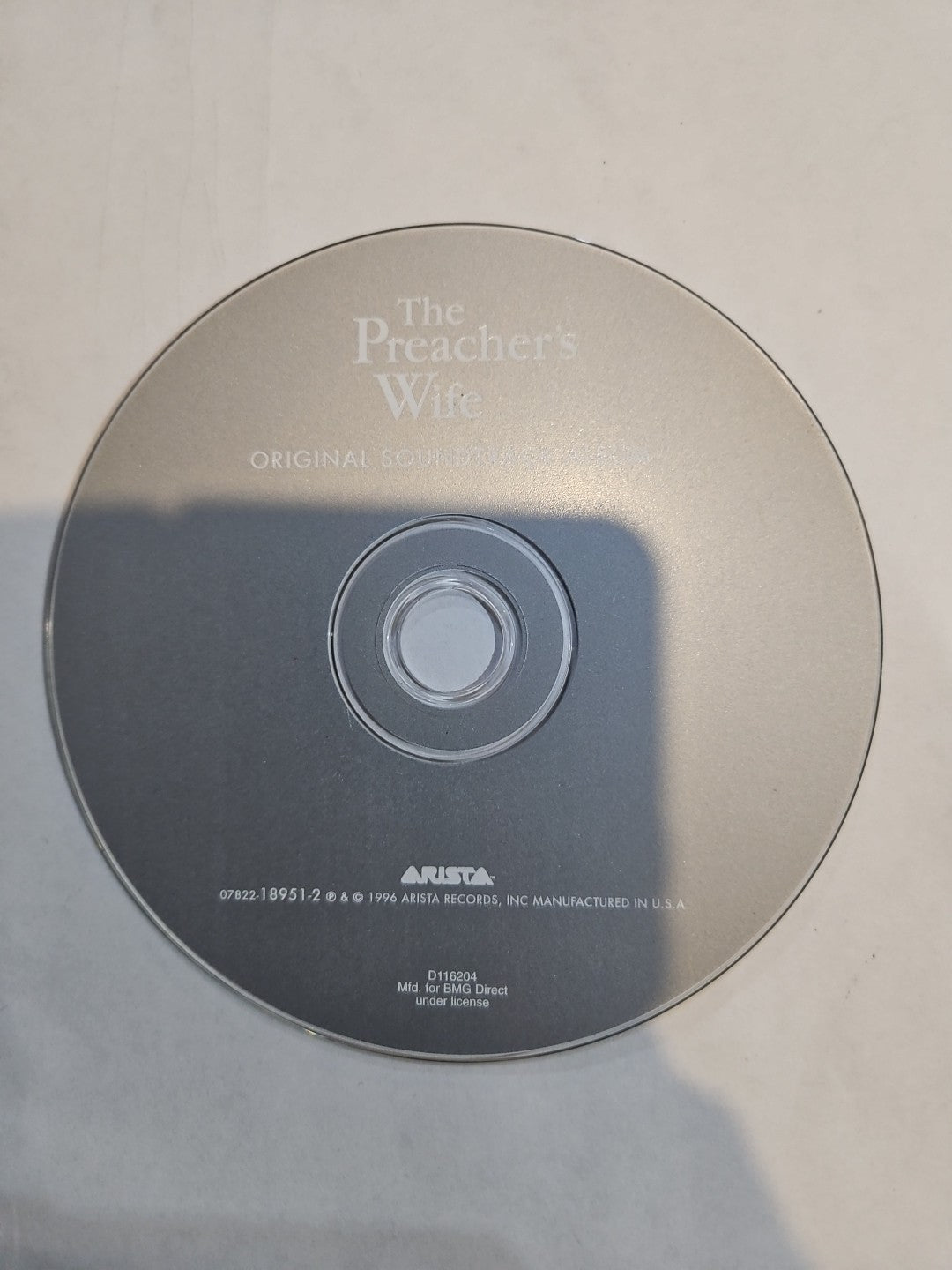 The Preacher's Wife Original Soundtrack Album (CD) Disc Only. Tested
