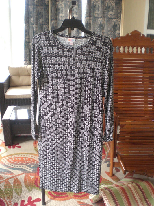 NWT LuLaRoe Black White Debbie Dress SMALL