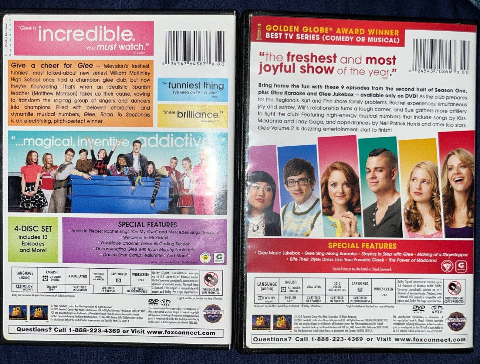 Glee Season 1 Volume 1 & 2 (DVD)  Road To Regionals